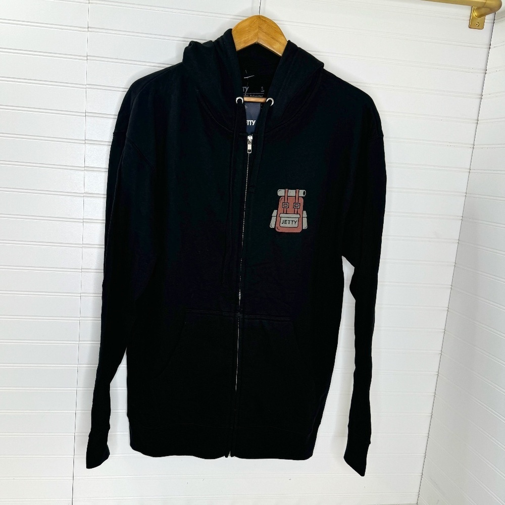 NEW Jetty Full Zip Hoodie Large Black Rove Zippy
